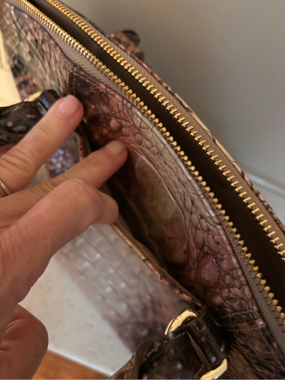 BEAUTIFUL Brahmin Large Duxbury Satchel in Ganache Melbourne - Picture 3 of 9
